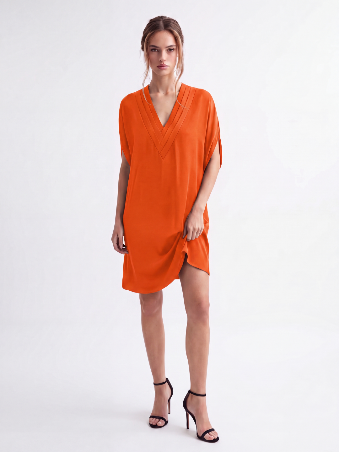 FENWICK Women's V-Neck Cold-Shoulder Shift Mini Dress