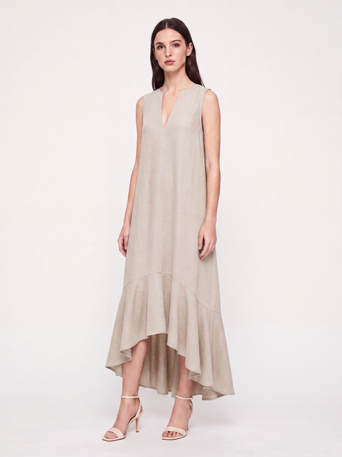 ADALINA Women's V-Neck Ruffle-Hem Flowy Maxi Dress