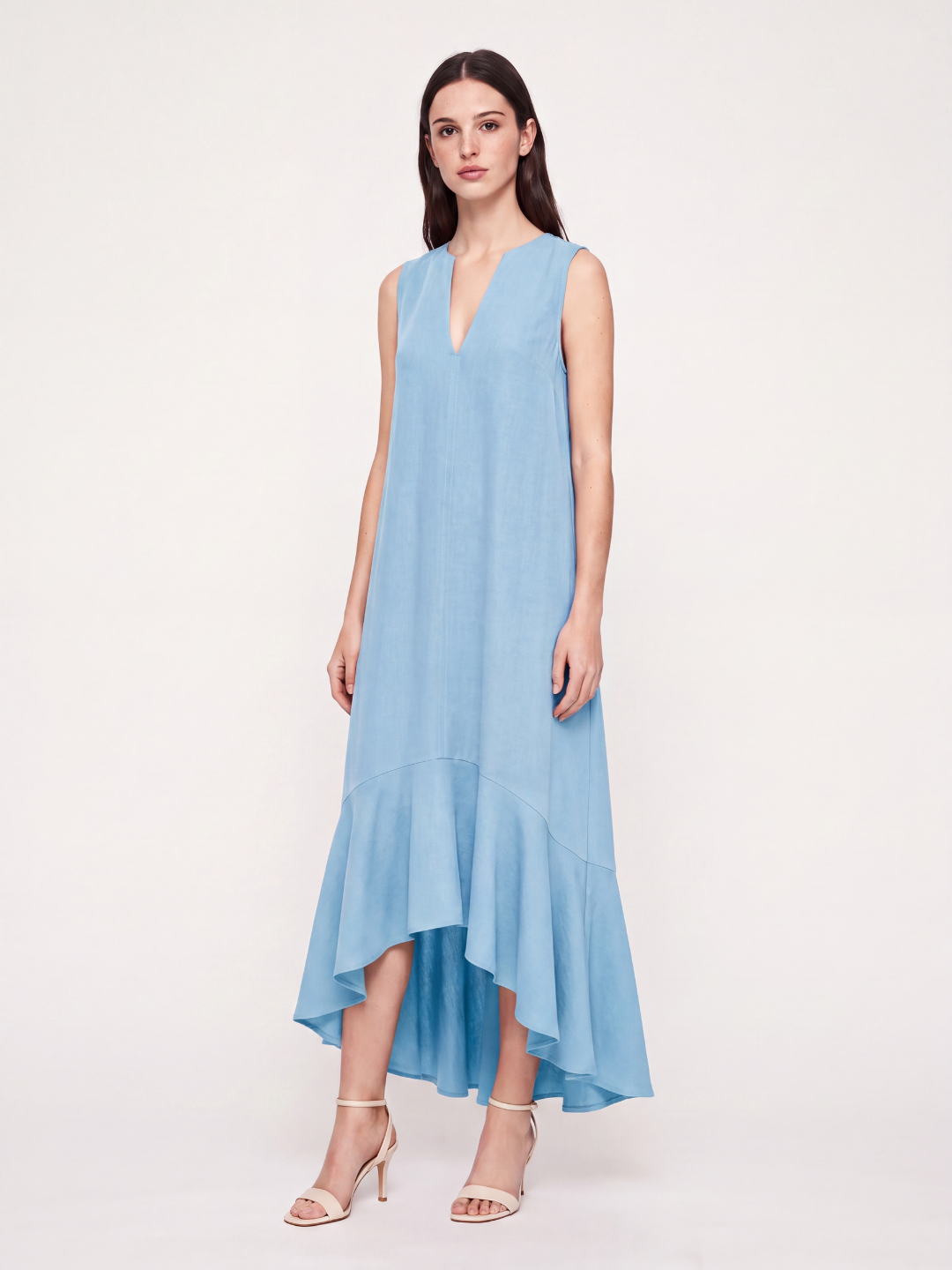 ADALINA Women's V-Neck Ruffle-Hem Flowy Maxi Dress
