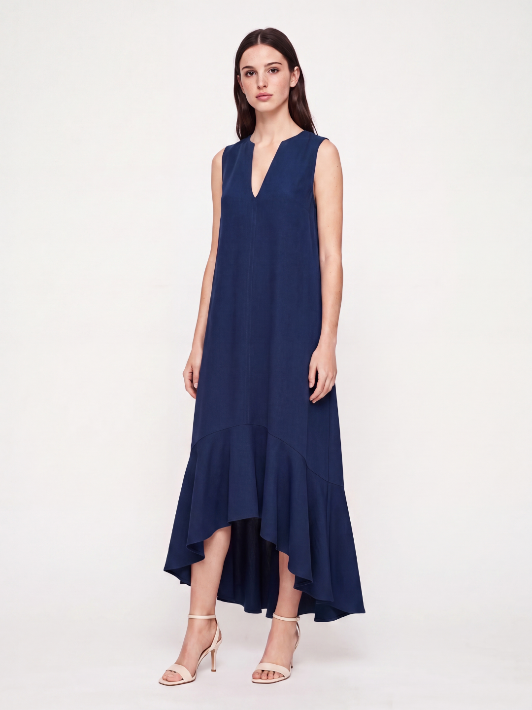 ADALINA Women's V-Neck Ruffle-Hem Flowy Maxi Dress
