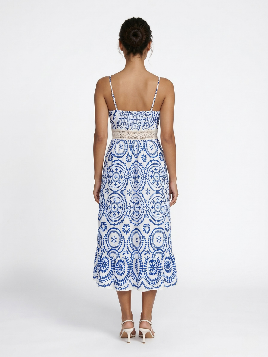 PALLAVI Women's V-Neck Ornate Midi Dress