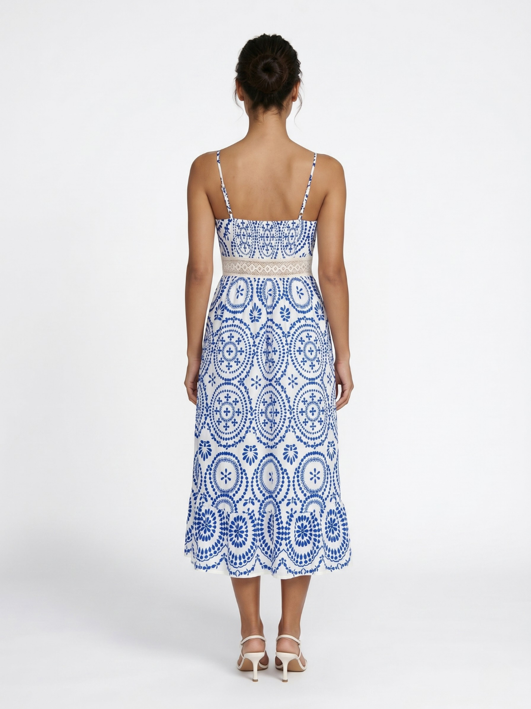 PALLAVI Women's V-Neck Ornate Midi Dress