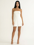 SOLAINE Women's Strapless Foldover Bust Mini Dress