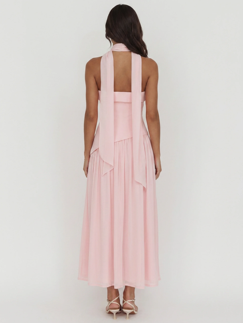 WHITLEE Women's Strapless Asymmetric Waist Drop-Skirt Maxi Dress