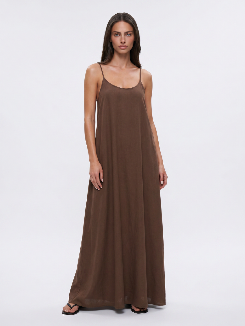 REYNA Women's Spaghetti Strap Backless Maxi Dress
