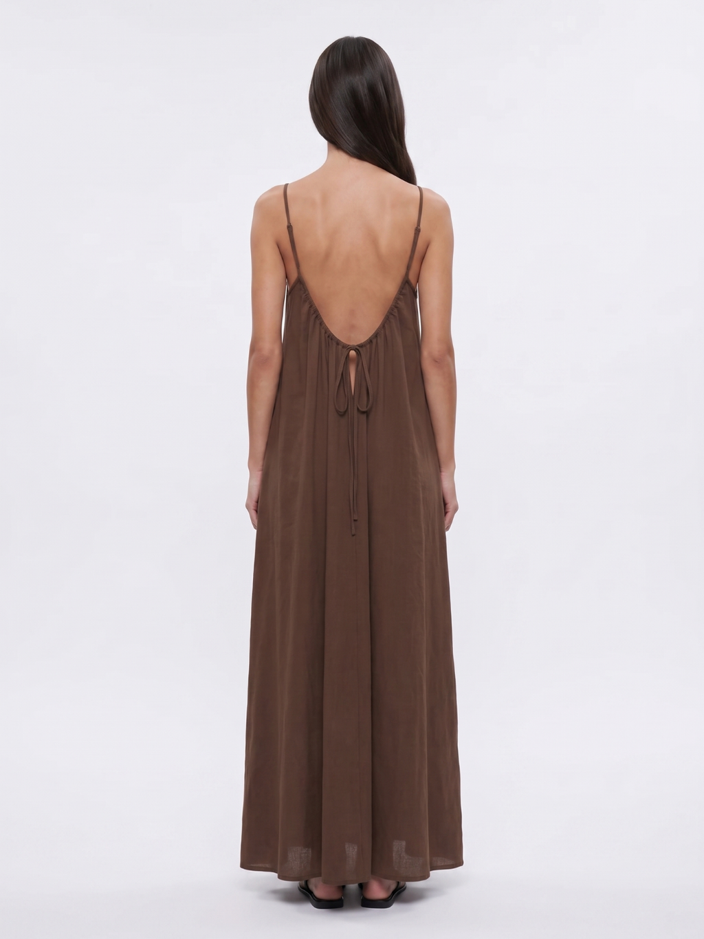 REYNA Women's Spaghetti Strap Backless Maxi Dress
