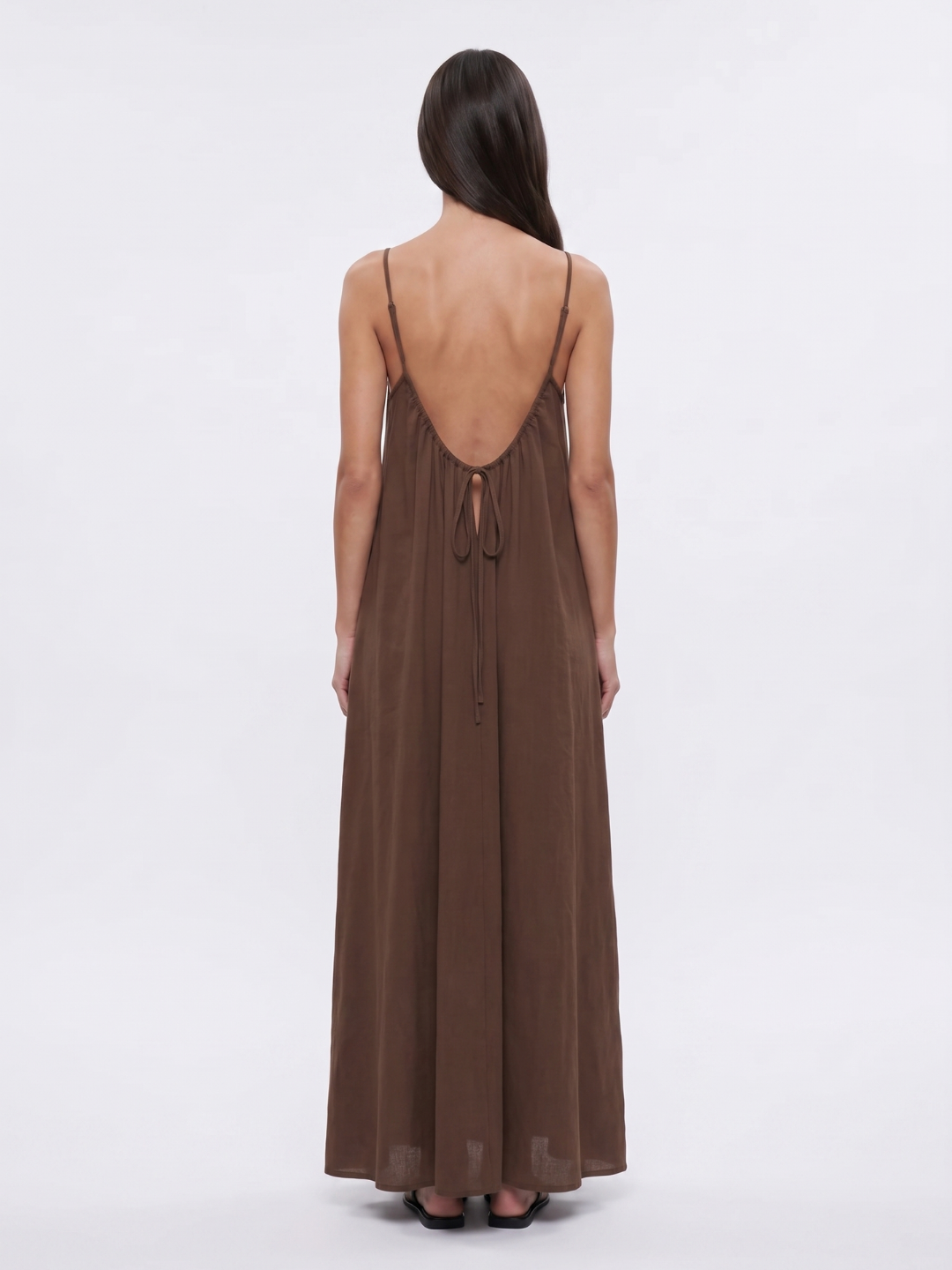 REYNA Women's Spaghetti Strap Backless Maxi Dress