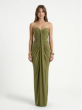 KALINDRA Women's Sweetheart Ruched Wrap Maxi Dress
