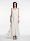 SOLVANE Women's Pleated Sleeveless Maxi Dress