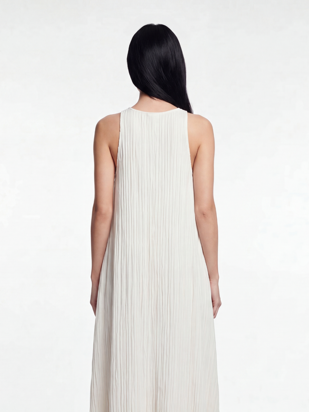SOLVANE Women's Pleated Sleeveless Maxi Dress