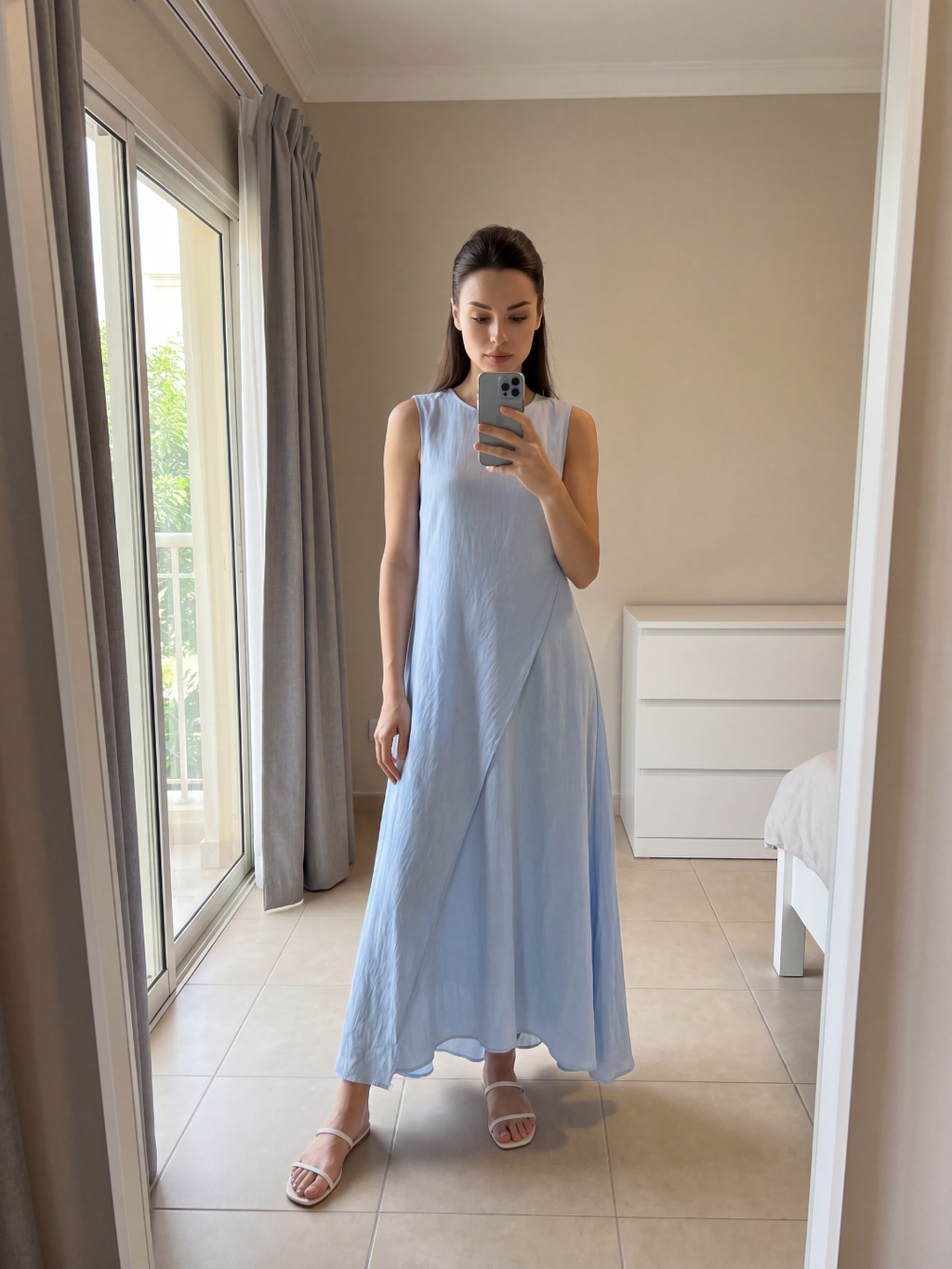 WRENFIELD Women's Layered Sleeveless Flowy Maxi Dress