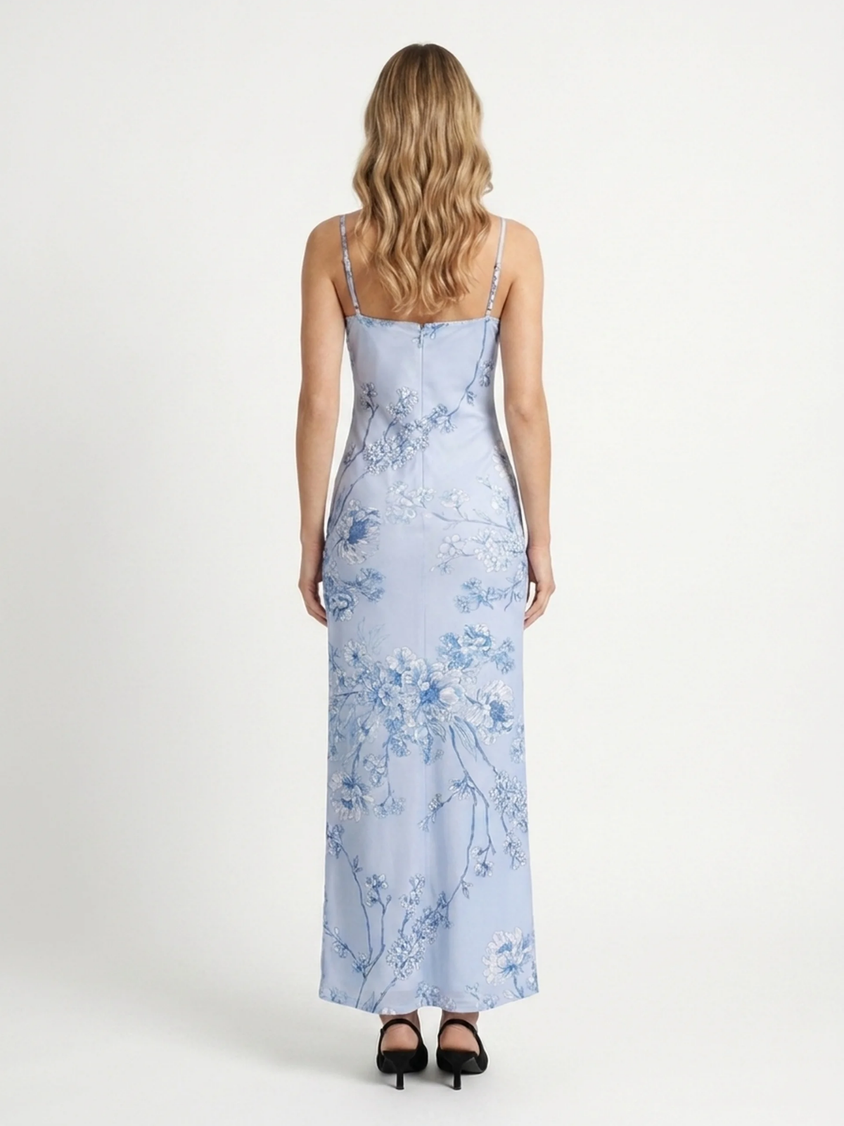 ZEPHYRINE Women's Floral Cami Maxi Dress with Eyelet Trim