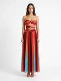 YSOLDE Women's Strapless Cut-Out Ombré Maxi Dress