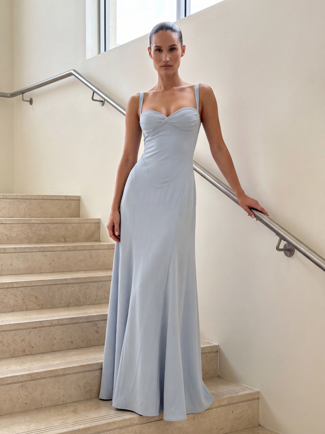 VALERIAN Women's Corset Bodice Sweetheart Mermaid Maxi Dress