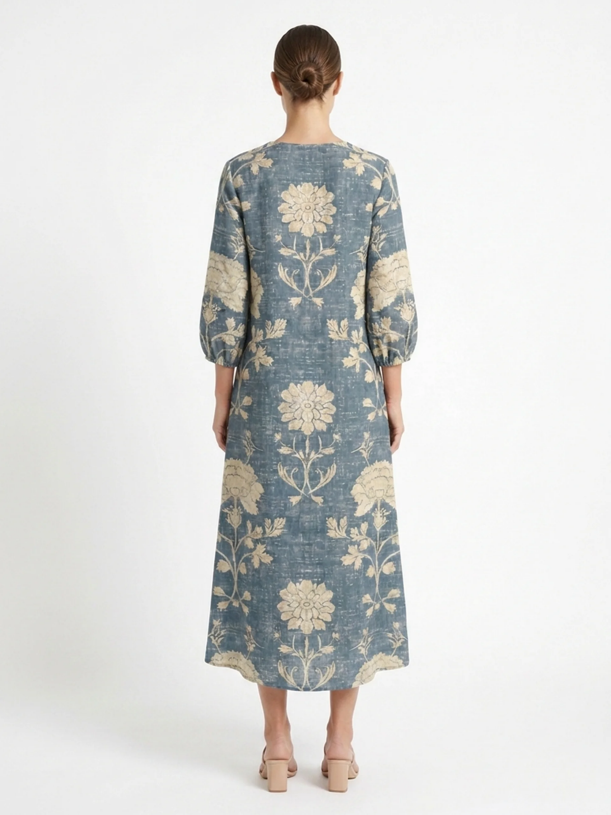 CORVASSA Women's V-Neck Floral Print Midi Dress