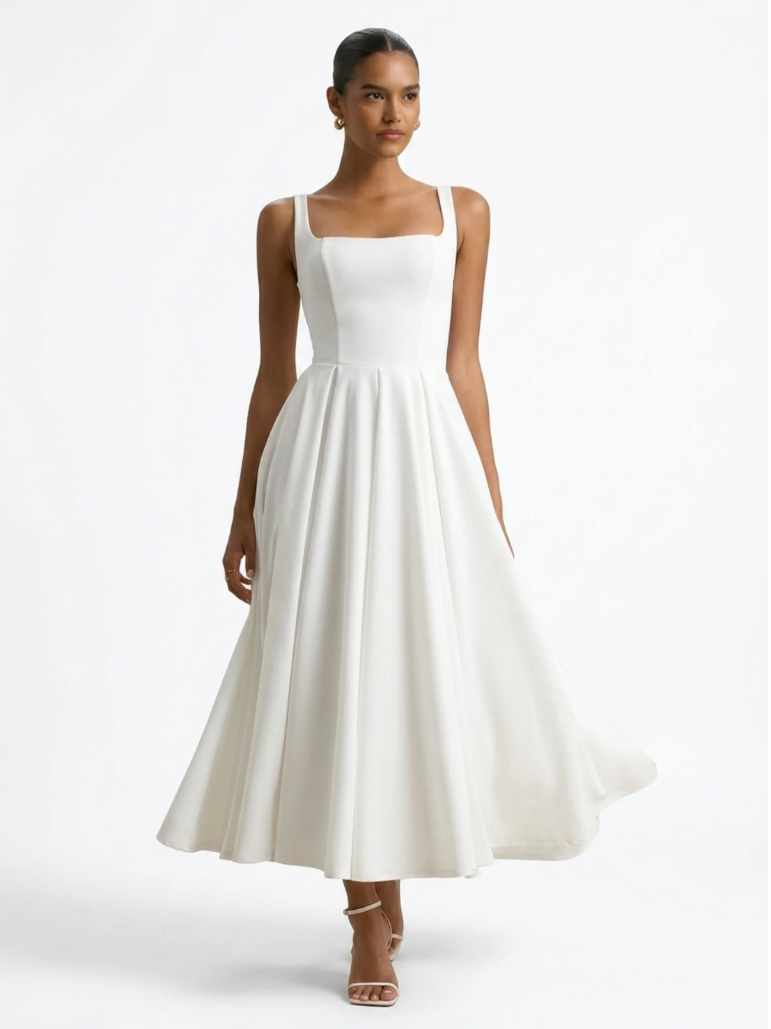 KALINDA Women's Strappy Volume-Hem Midi Dress