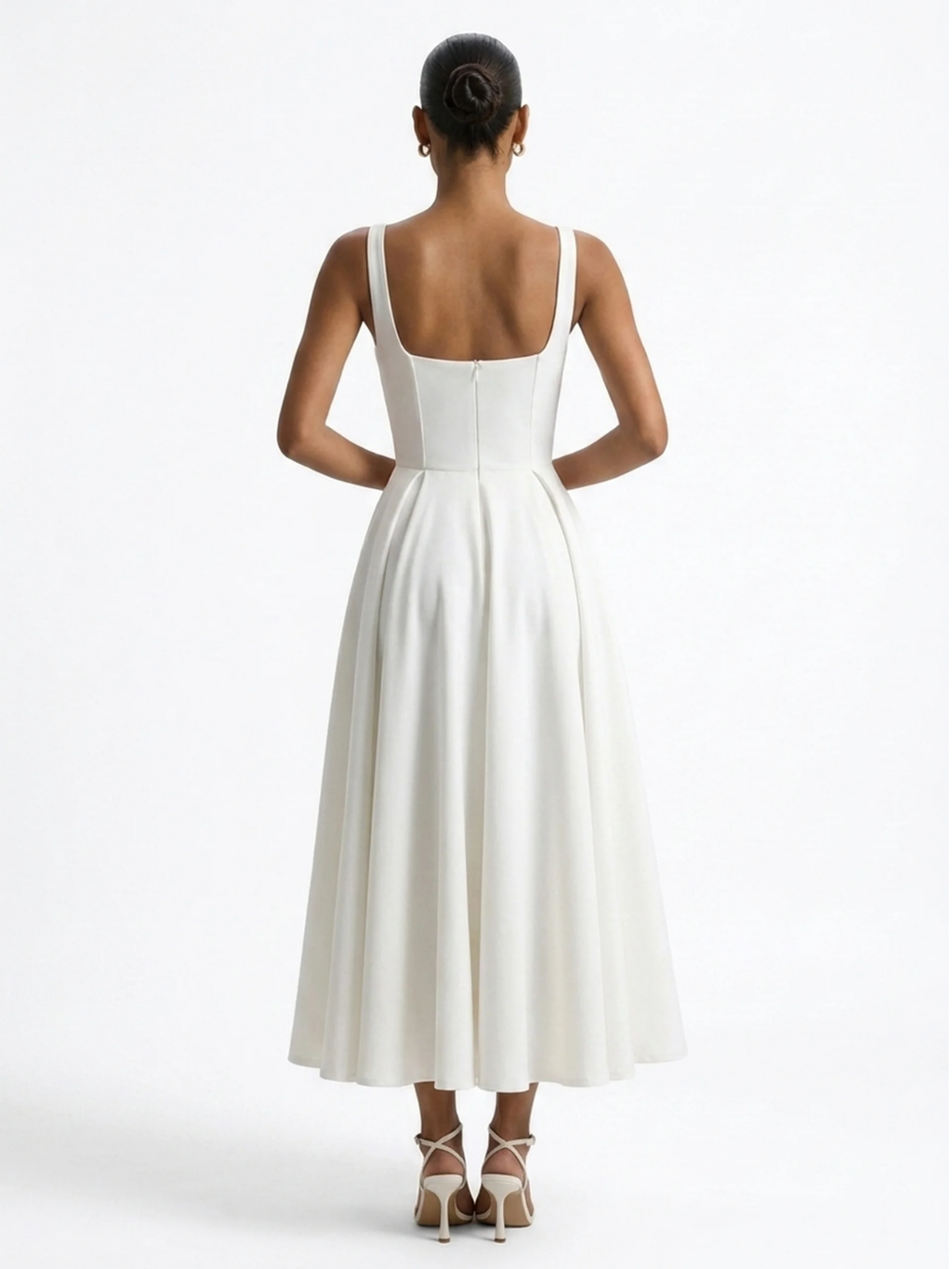 KALINDA Women's Strappy Volume-Hem Midi Dress