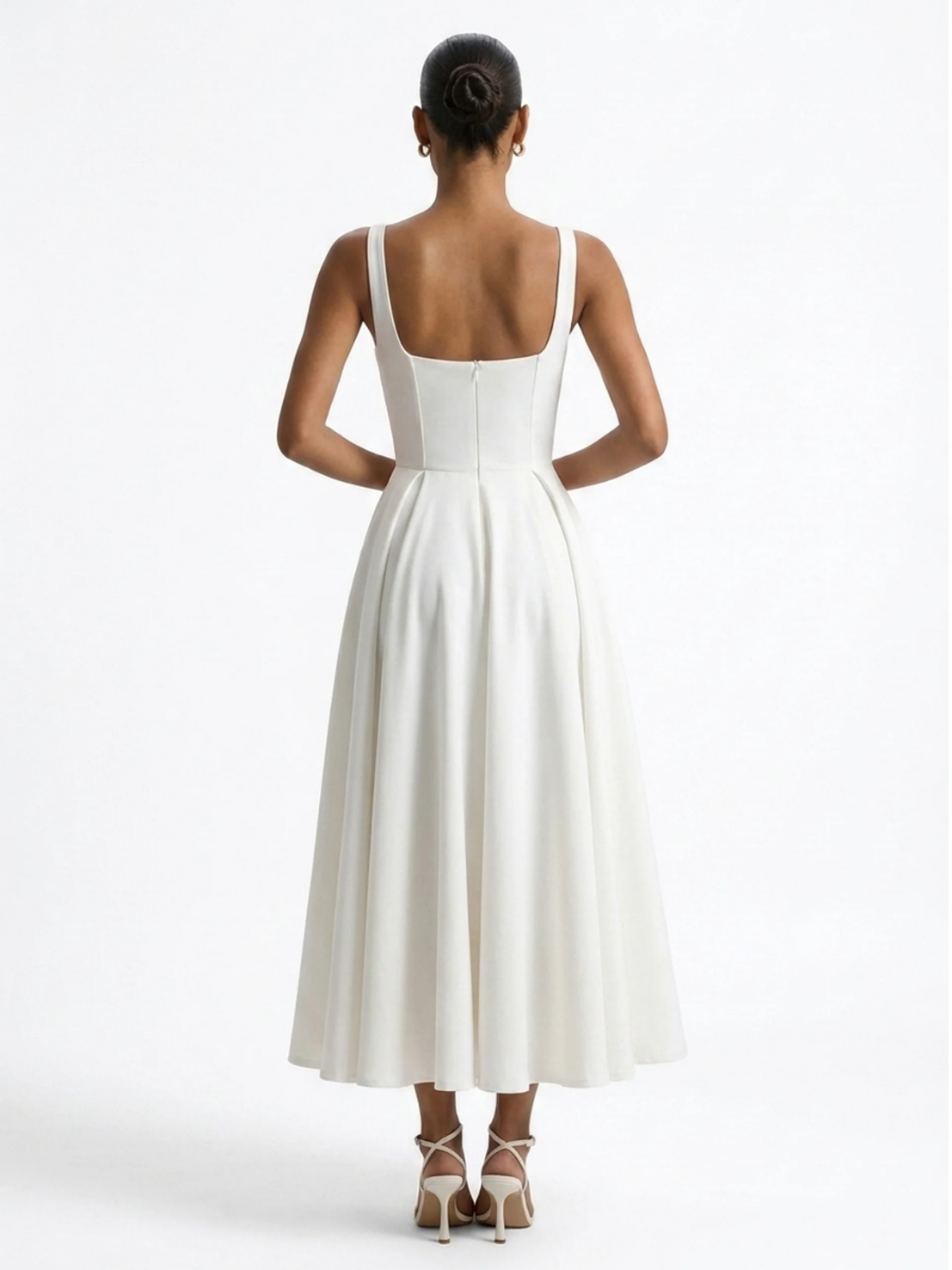 KALINDA Women's Strappy Volume-Hem Midi Dress