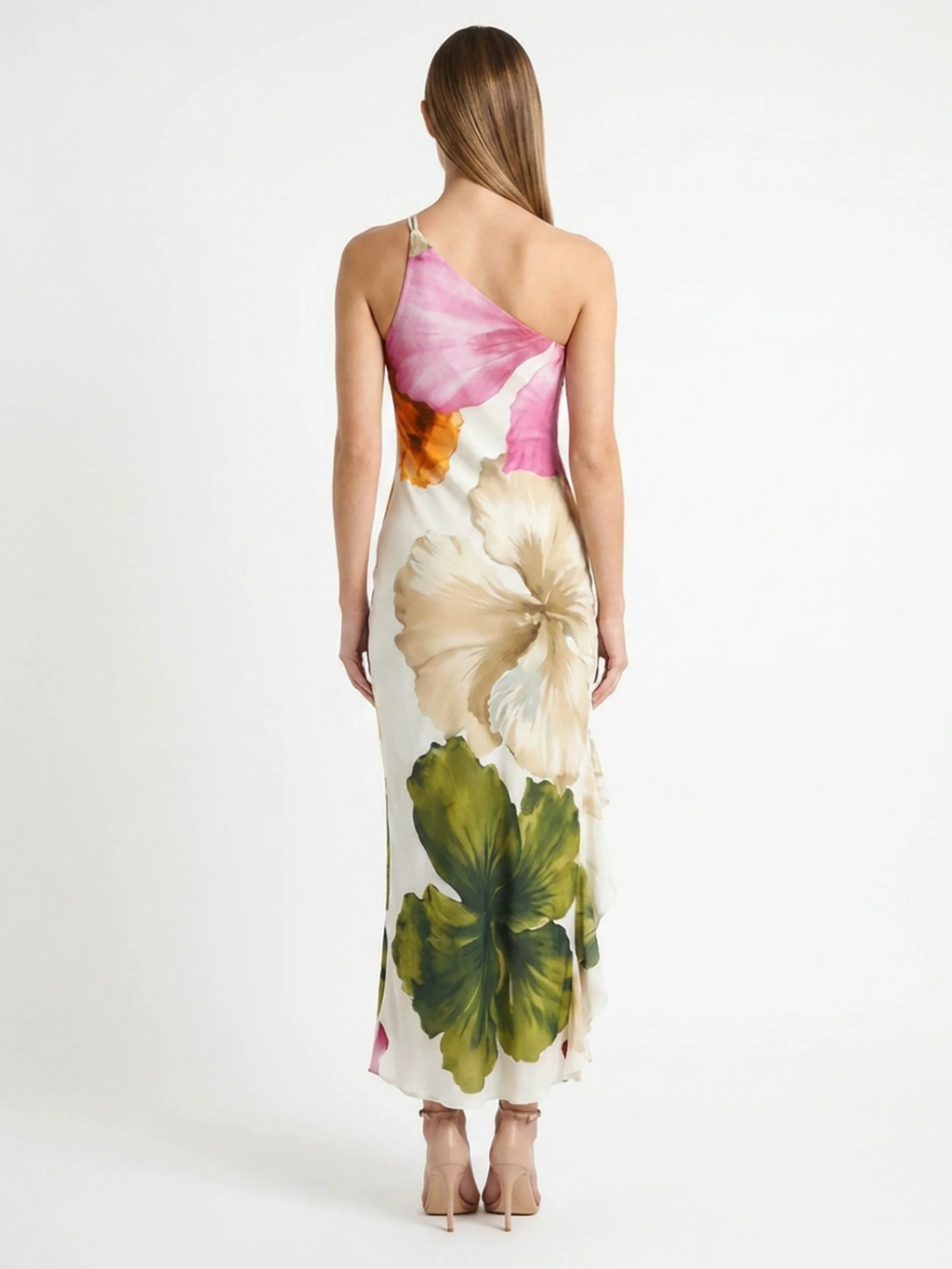 PRYDE Women's One-Shoulder Floral Print Maxi Dress
