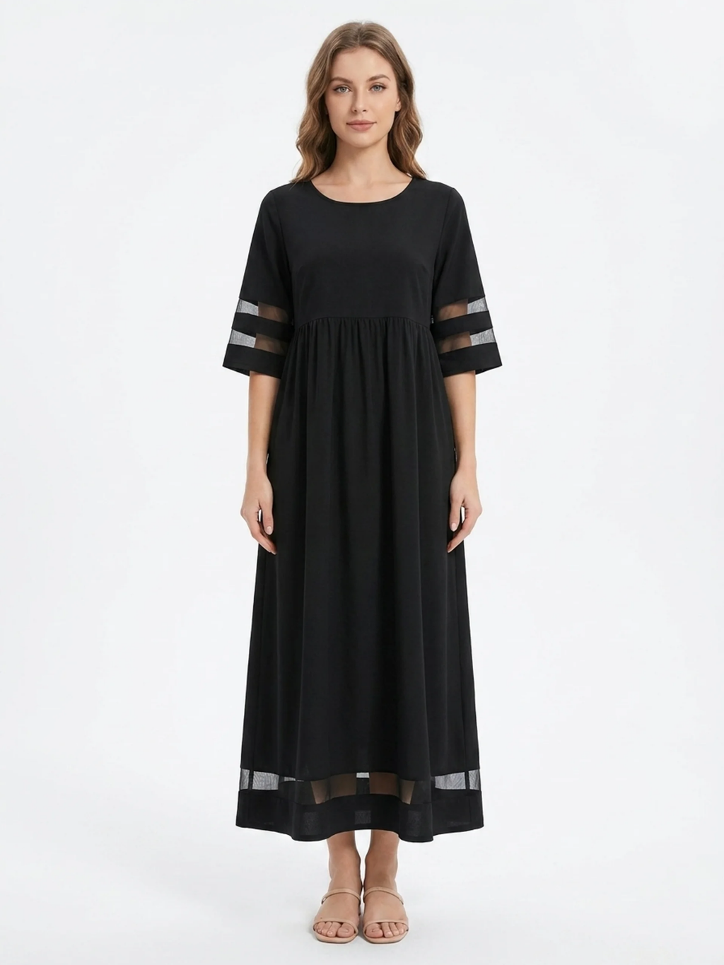 ZARINA Women's Empire Waist Tummy-Control Maxi Dress