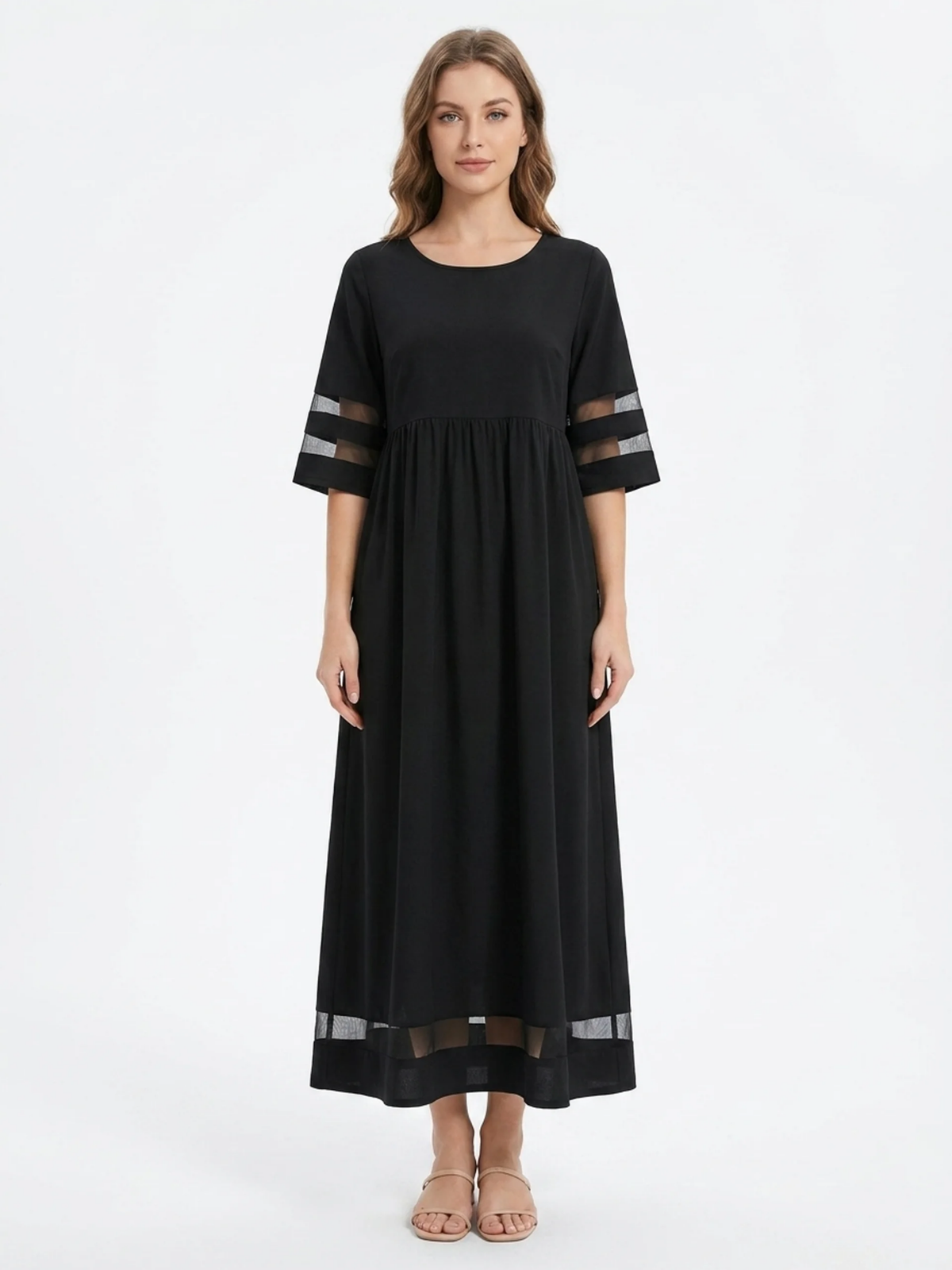 ZARINA Women's Empire Waist Tummy-Control Maxi Dress