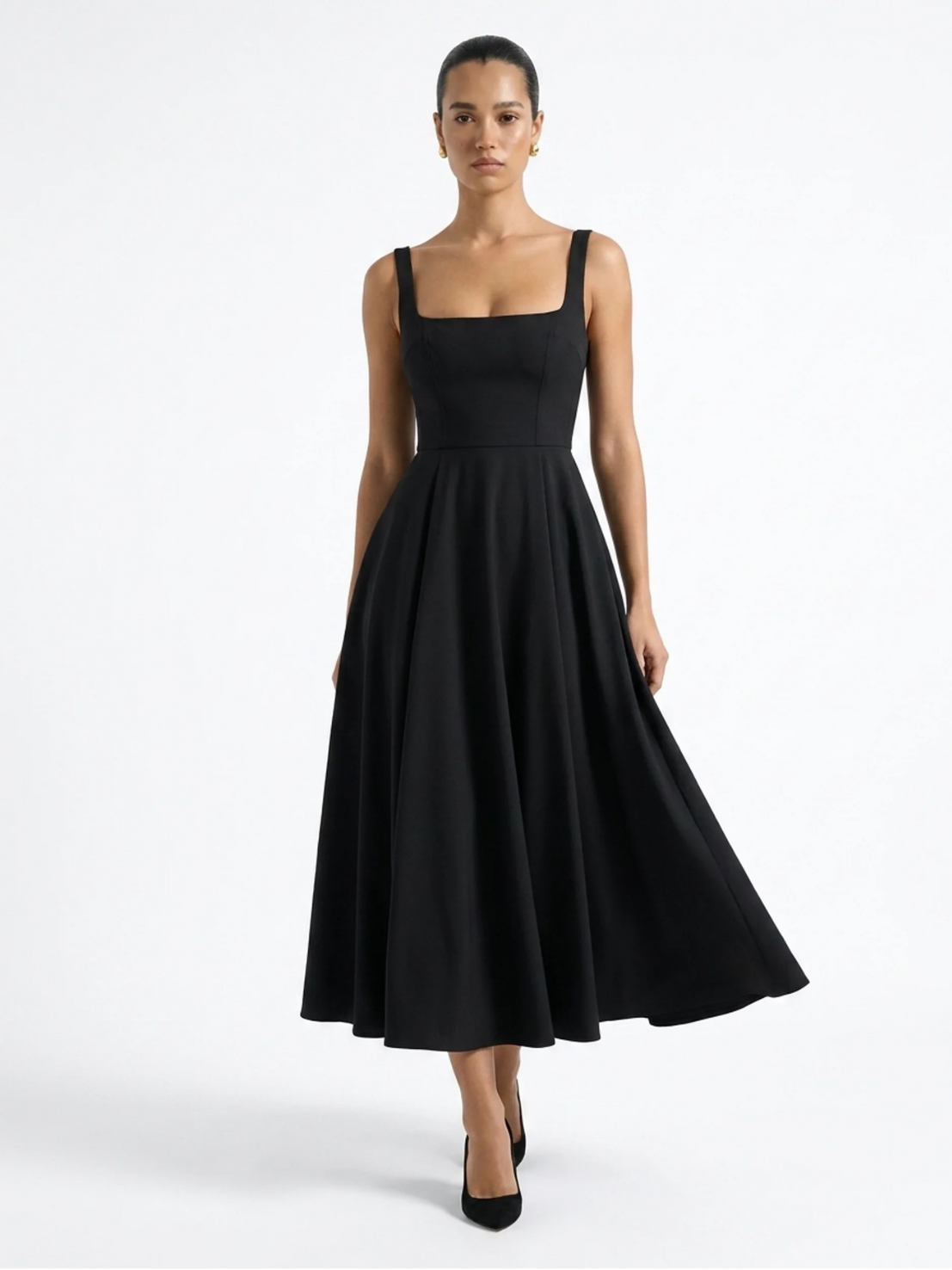 KALINDA Women's Strappy Volume-Hem Midi Dress