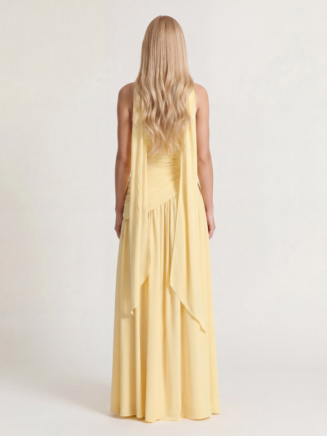 SABLE Women's Strapless Asymmetric Contrast Maxi Dress with Choker