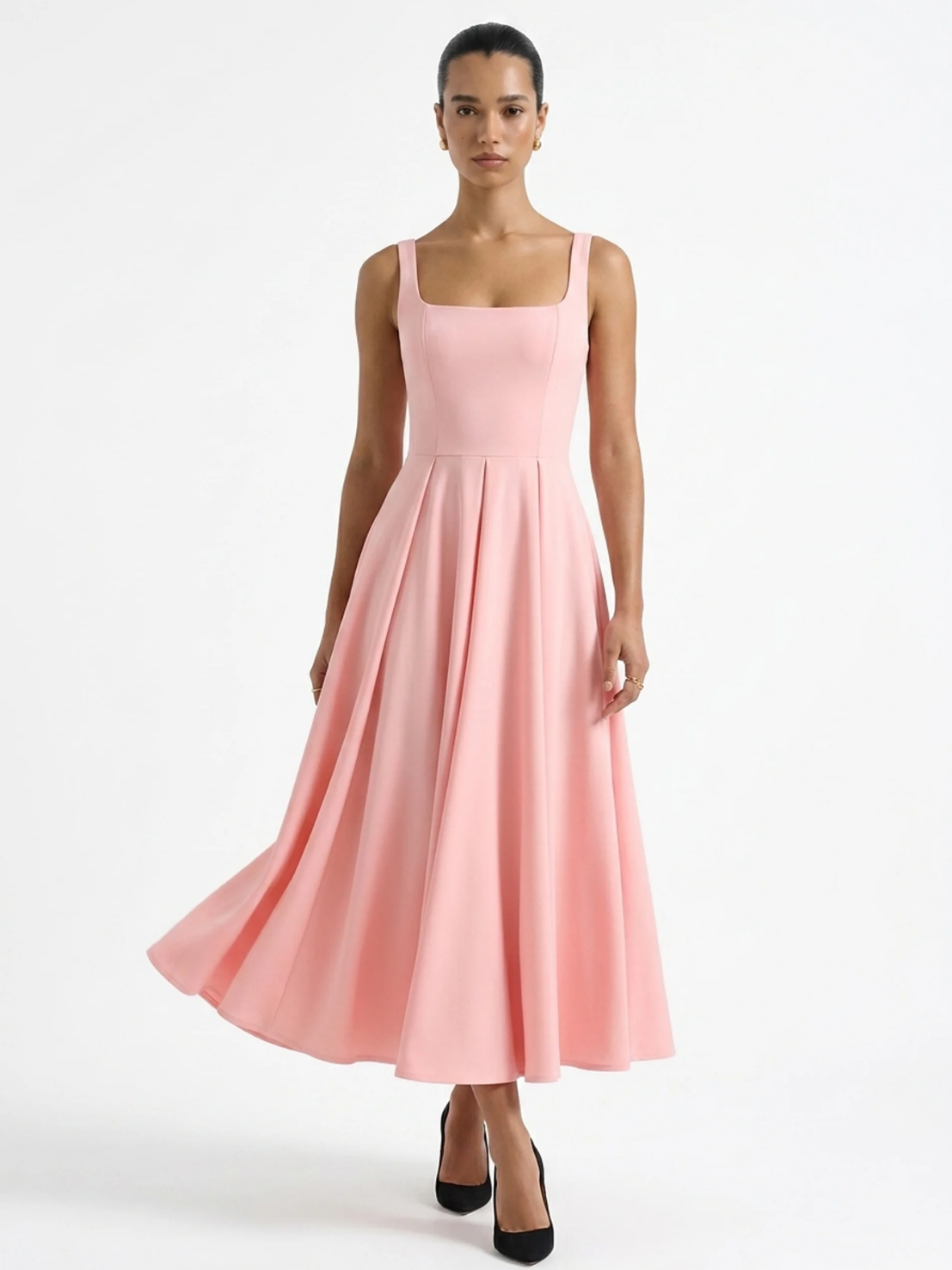 KALINDA Women's Strappy Volume-Hem Midi Dress