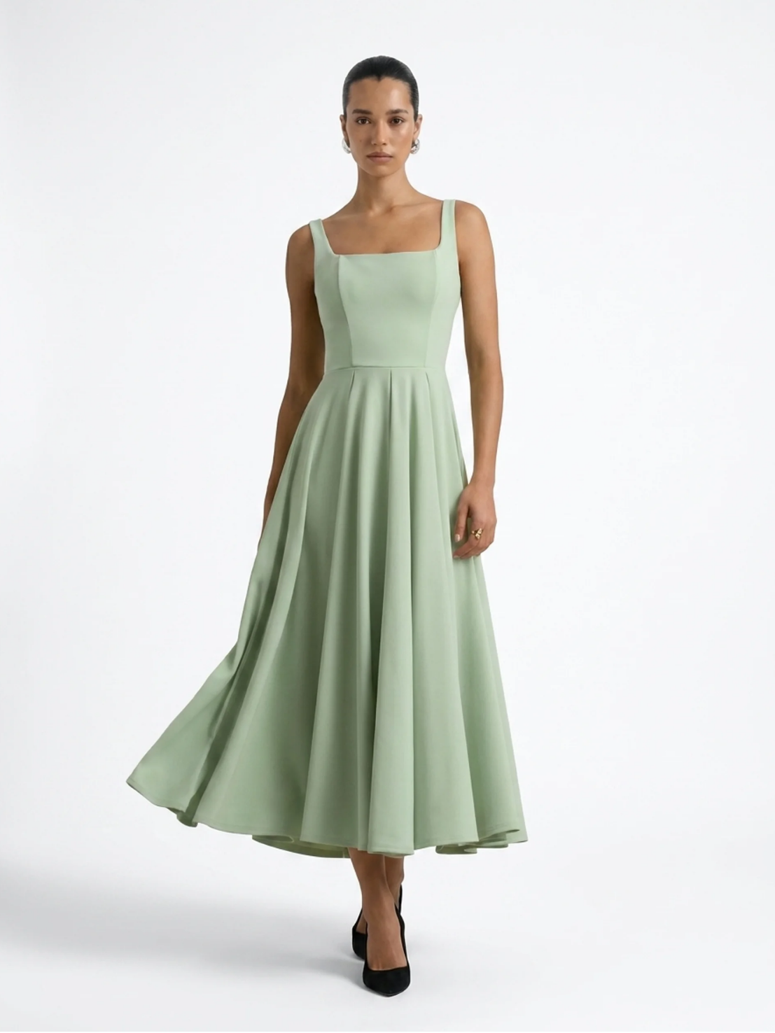 KALINDA Women's Strappy Volume-Hem Midi Dress