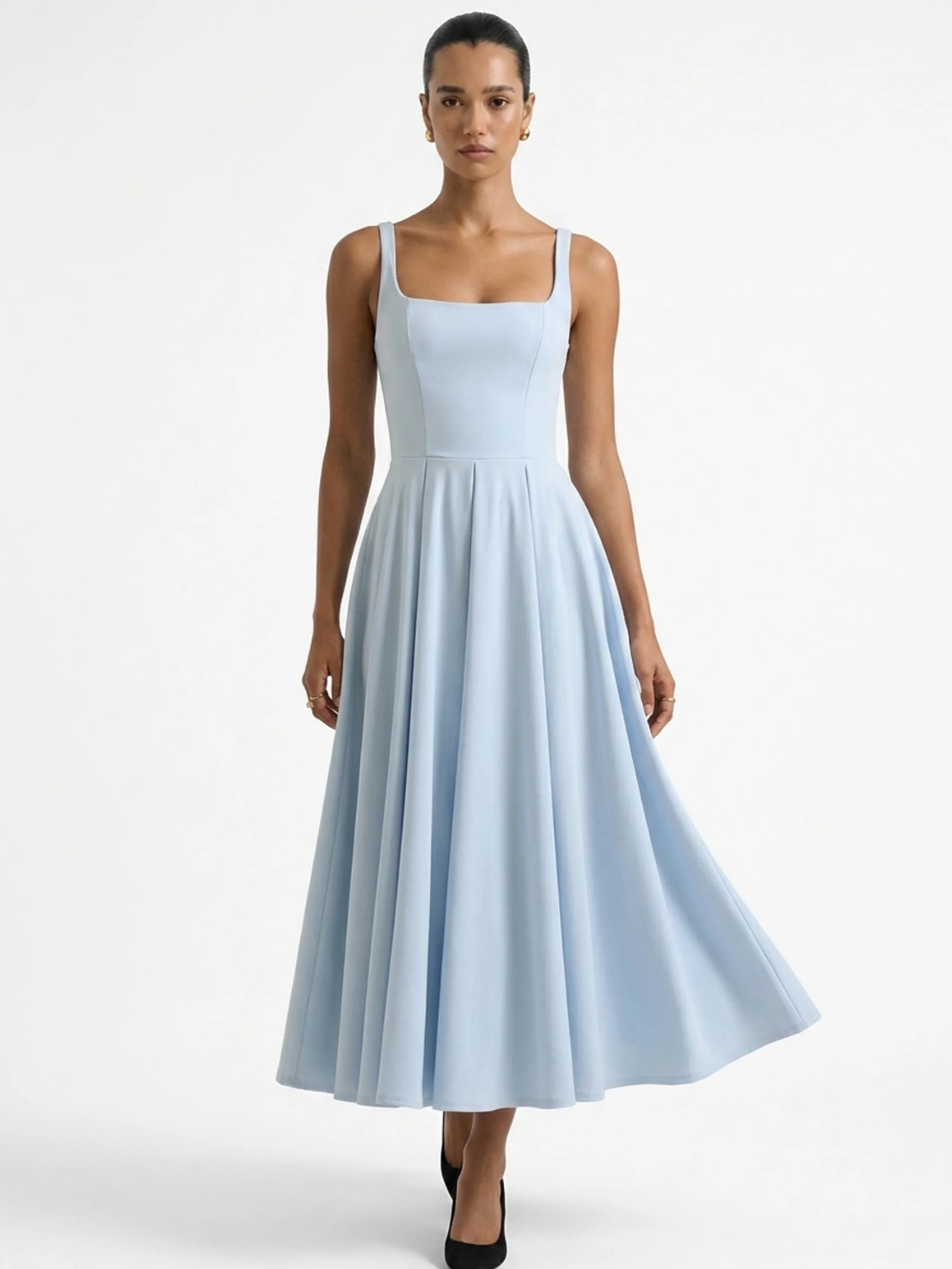 KALINDA Women's Strappy Volume-Hem Midi Dress