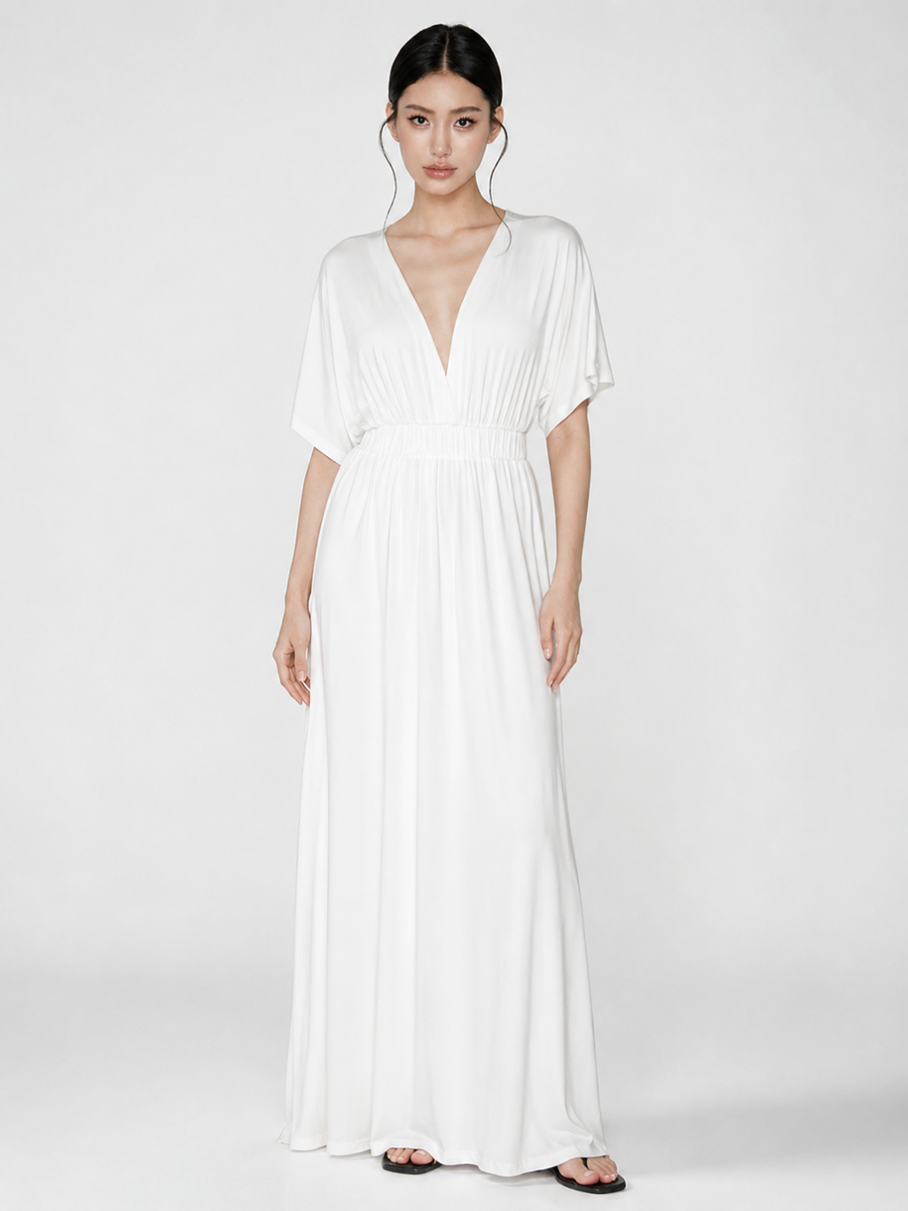 JOVELLE Women's Plunge Kimono-Sleeve Maxi Dress