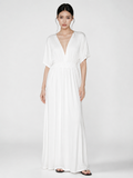 JOVELLE Women's Plunge Kimono-Sleeve Maxi Dress