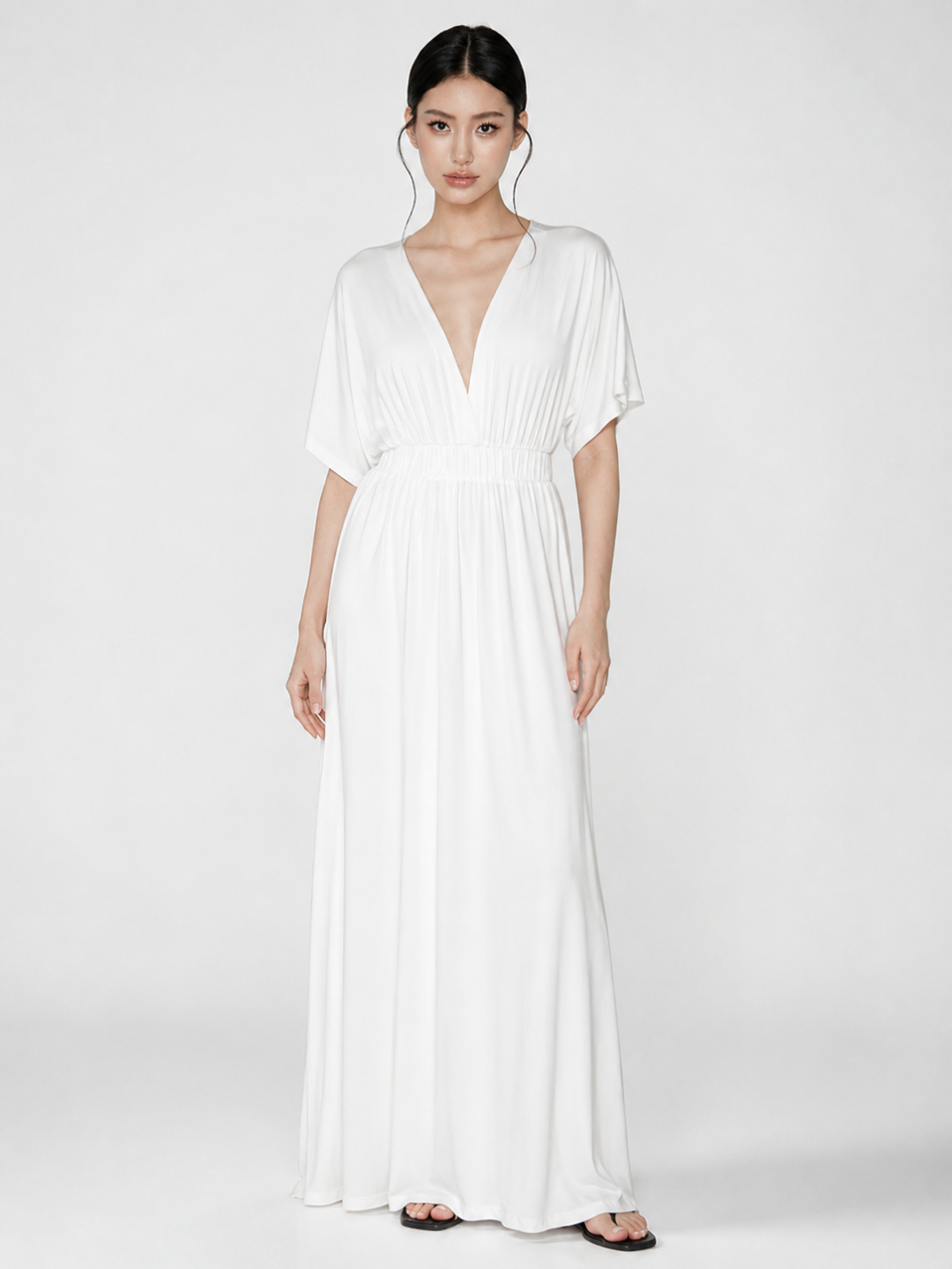JOVELLE Women's Plunge Kimono-Sleeve Maxi Dress