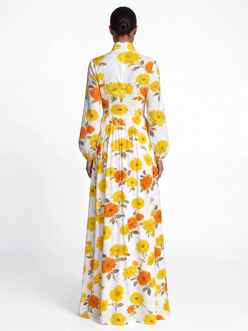 SOLETTE Women's Floral Print Plunge Pleated Shirt Maxi Dress
