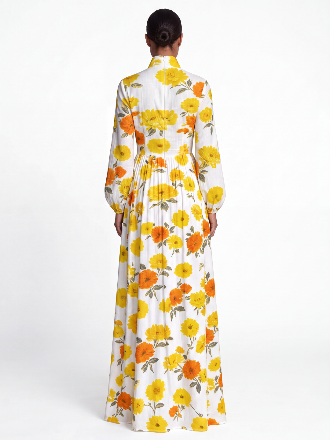 SOLETTE Women's Floral Print Plunge Pleated Shirt Maxi Dress