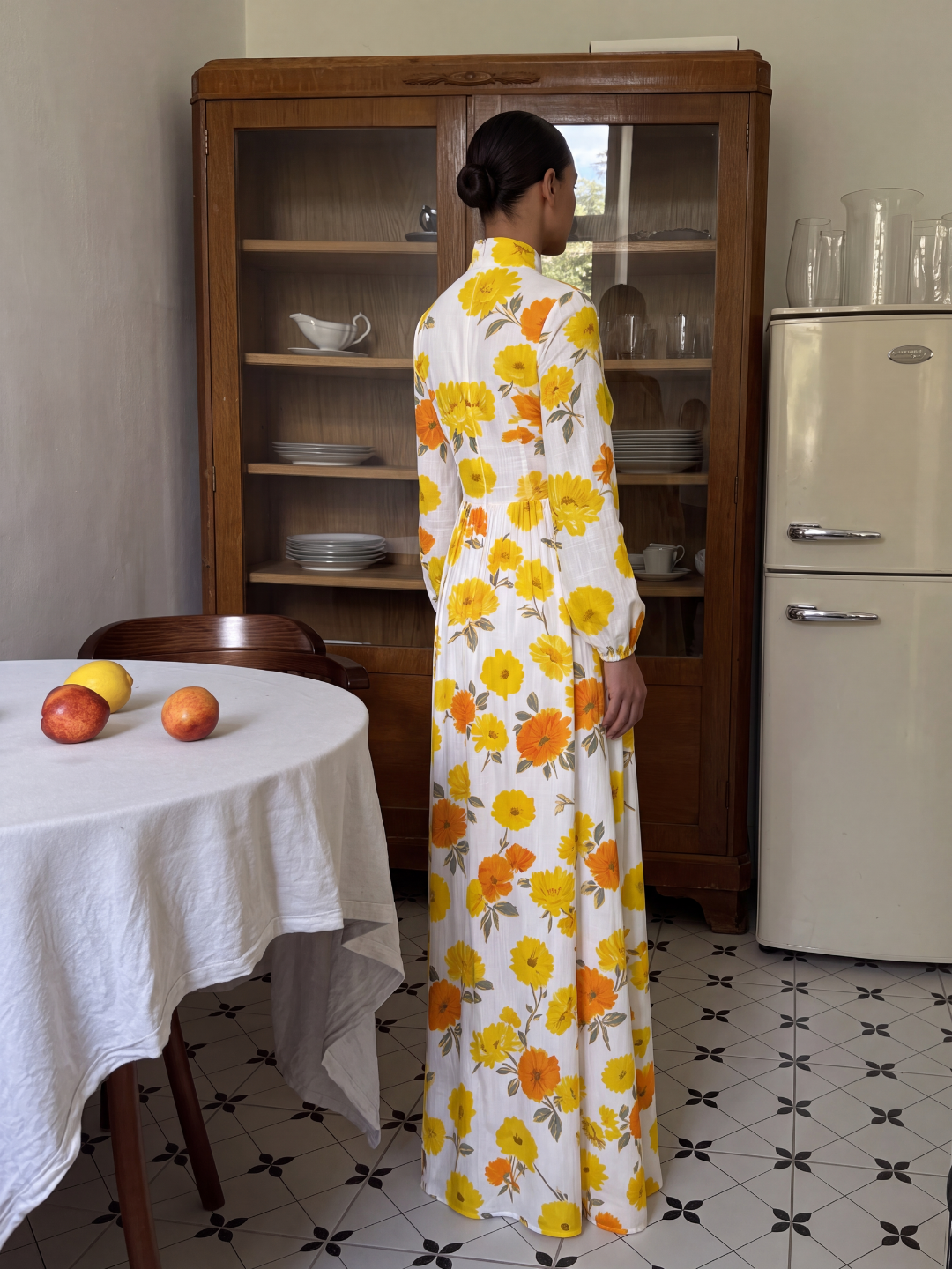 SOLETTE Women's Floral Print Plunge Pleated Shirt Maxi Dress