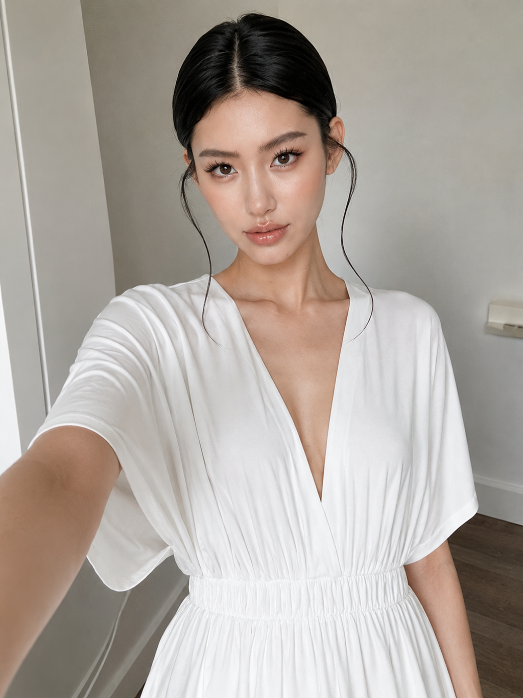 JOVELLE Women's Plunge Kimono-Sleeve Maxi Dress