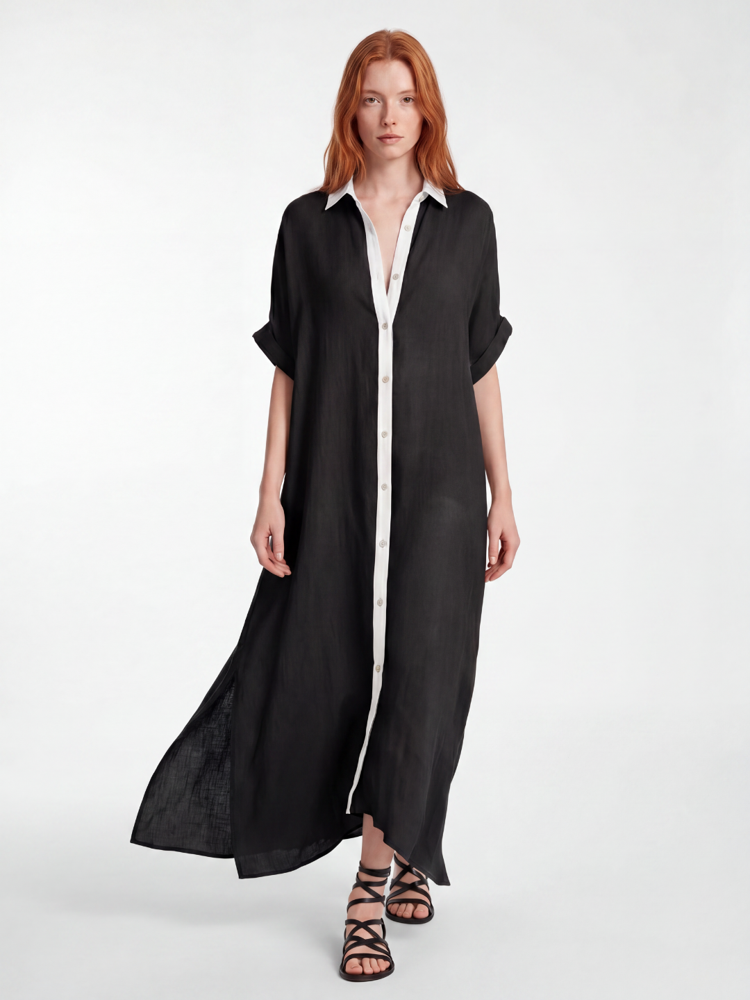 BELLADONNA Women's Button-Front Linen Shirt Sundress