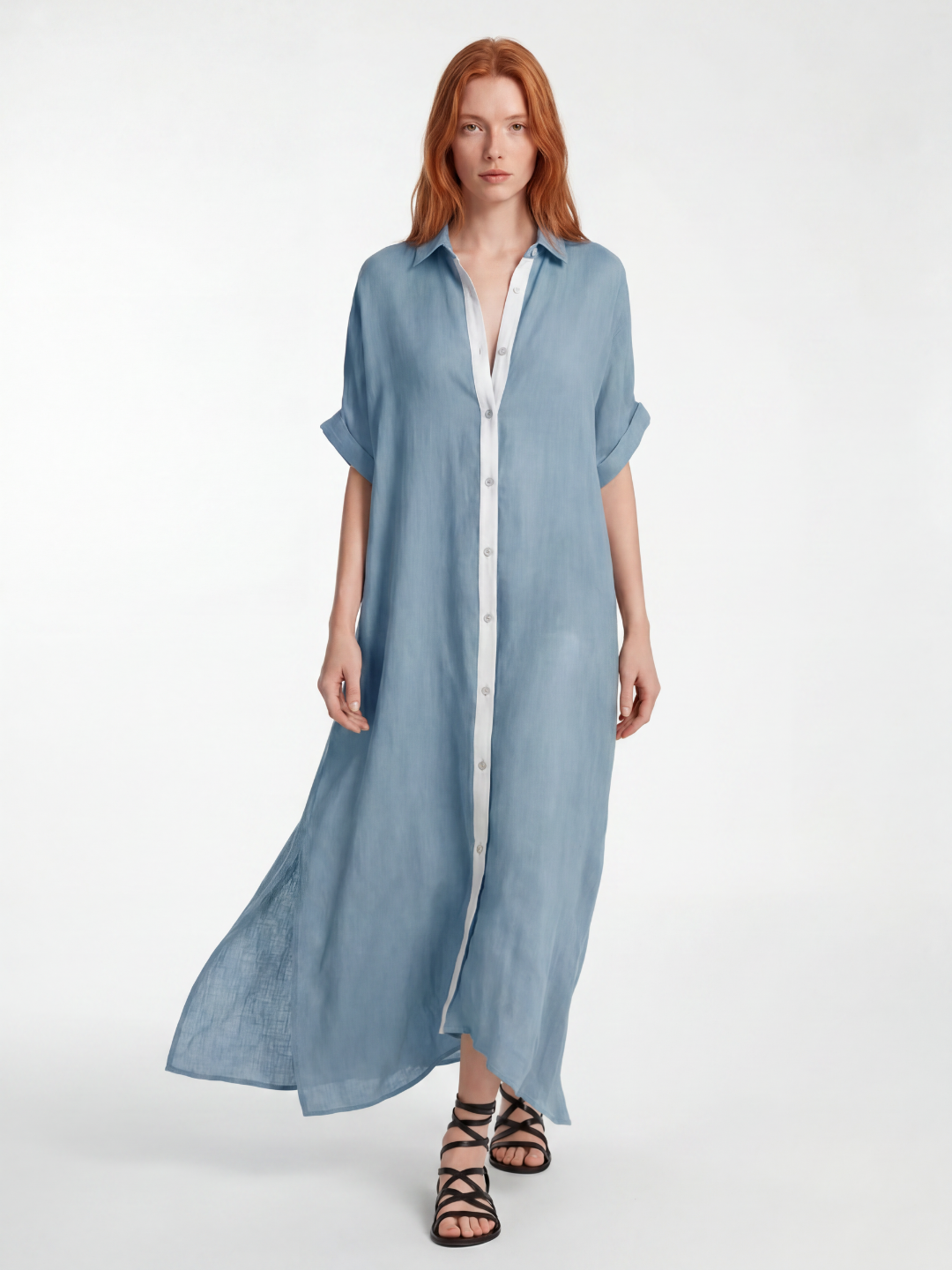 BELLADONNA Women's Button-Front Linen Shirt Sundress