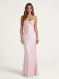 RIONNA Women's Sequin Sweetheart Lace-Up Back Satin Maxi Dress