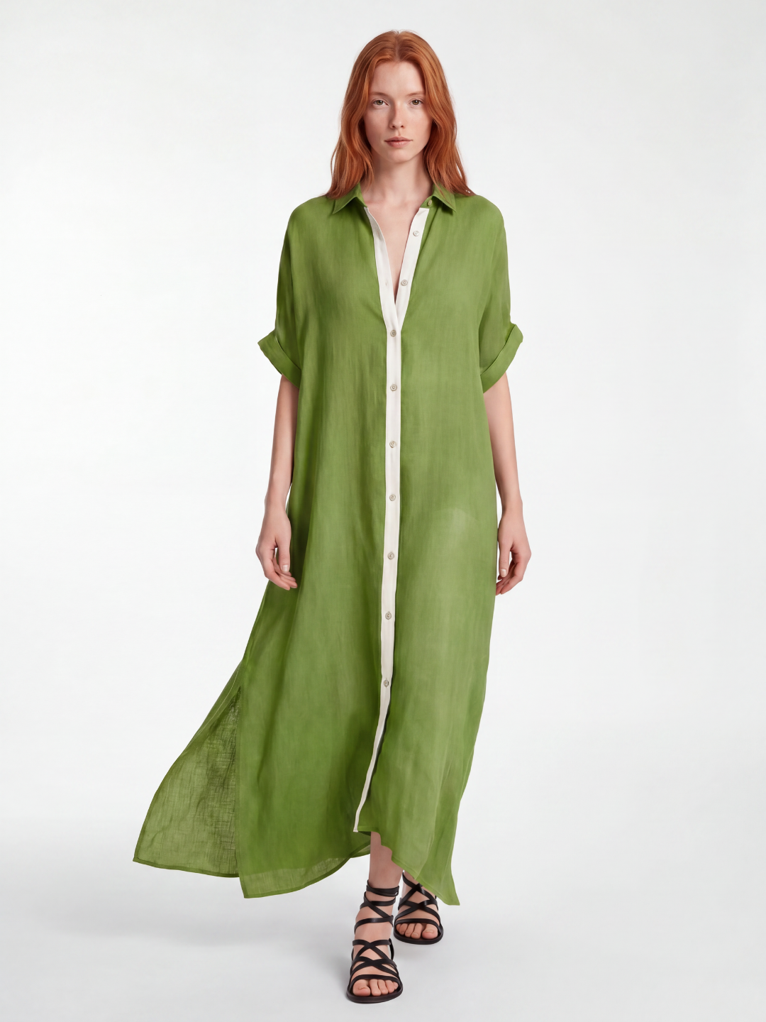 BELLADONNA Women's Button-Front Linen Shirt Sundress