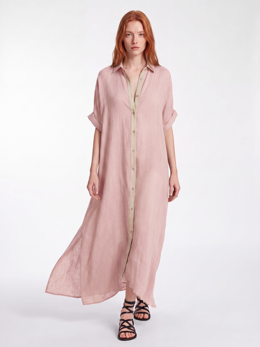 BELLADONNA Women's Button-Front Linen Shirt Sundress