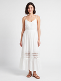 EDWINA Women's V-Neck Lace-Trim Maxi Dress