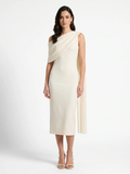 FIAMMETTA Women's Asymmetric-Neck Midi Dress with Sash