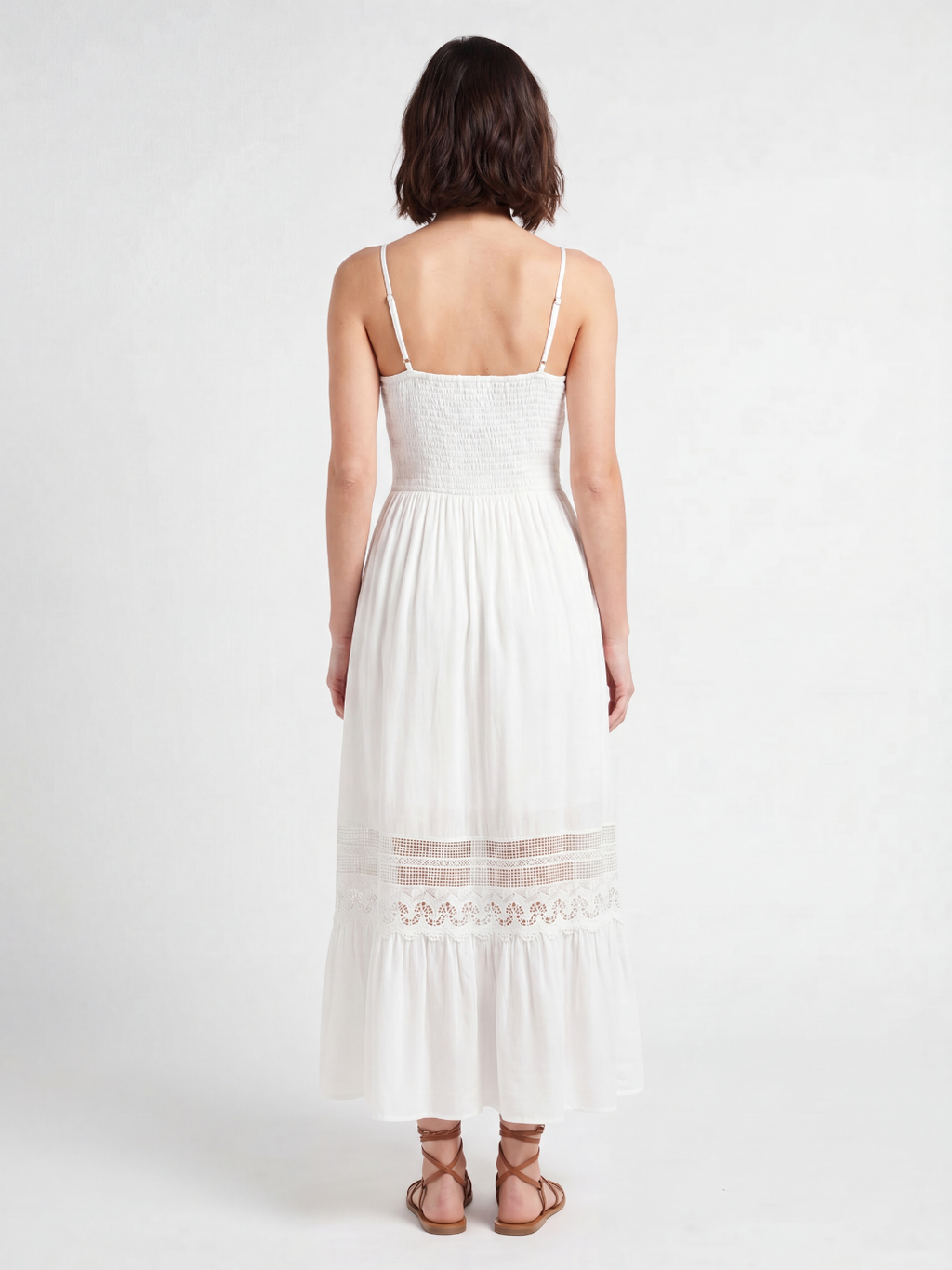EDWINA Women's V-Neck Lace-Trim Maxi Dress