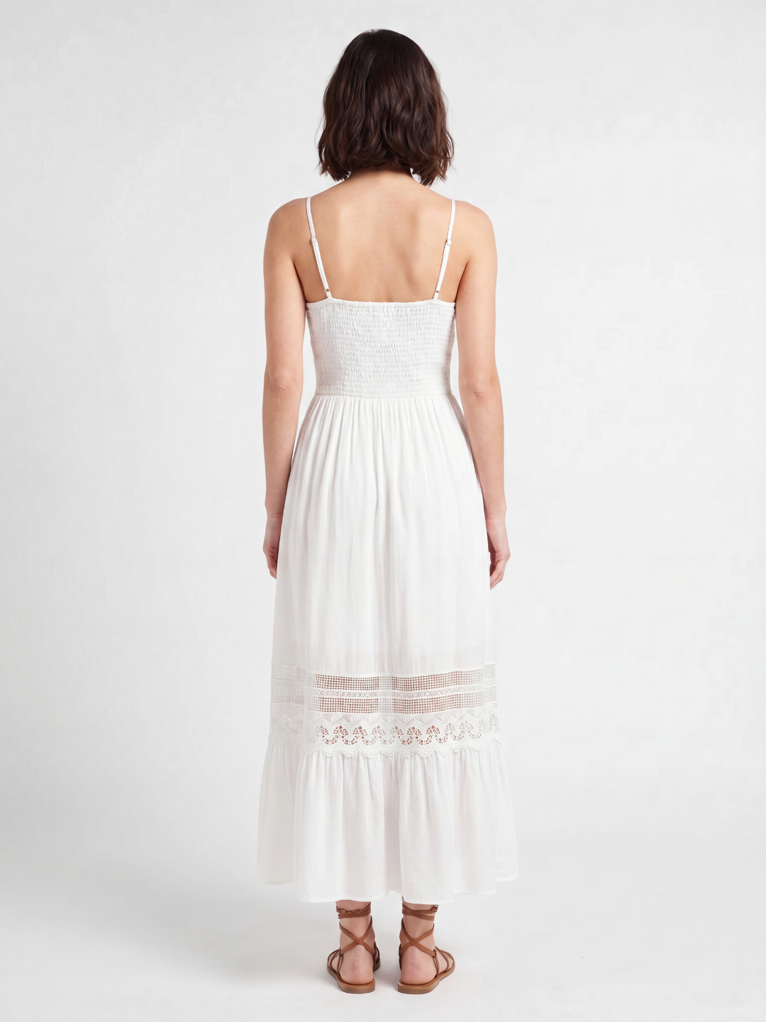 EDWINA Women's V-Neck Lace-Trim Maxi Dress