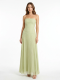 WINSLET Women's Strapless Drop-Waist Pleated Maxi Dress