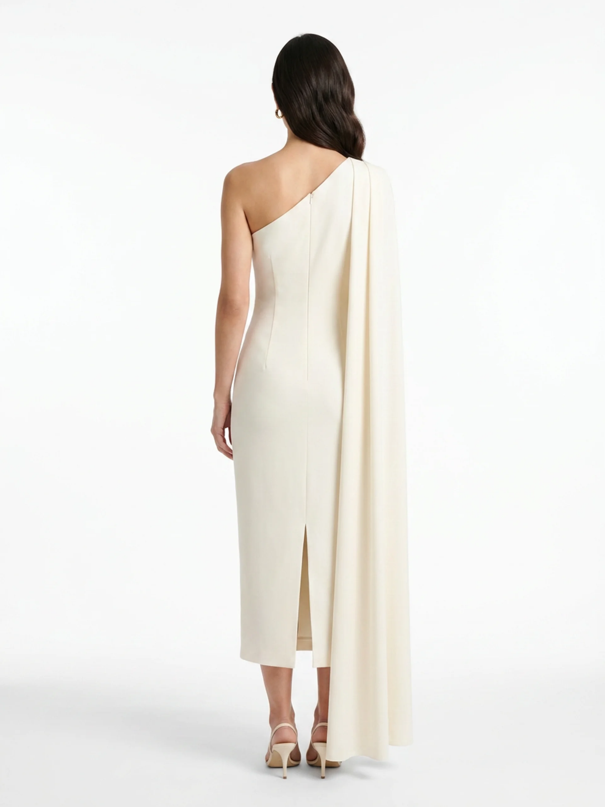 FIAMMETTA Women's Asymmetric-Neck Midi Dress with Sash