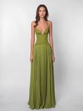 SERAPHINE Women's Lace Corset Halterneck Pleated Maxi Dress