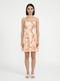 CORVINELLE Women's Square-Neck Mini Dress with Abstract Print